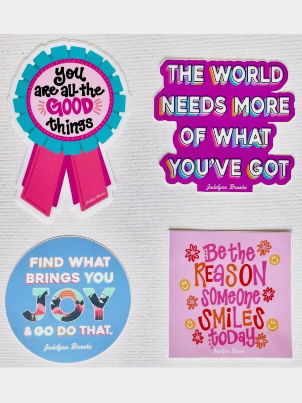 SET OF 4 JADELYNN BROOKE MOTIVATIONAL ENCOURAGEMENT GIRL POWER JOY STICKERS PACK